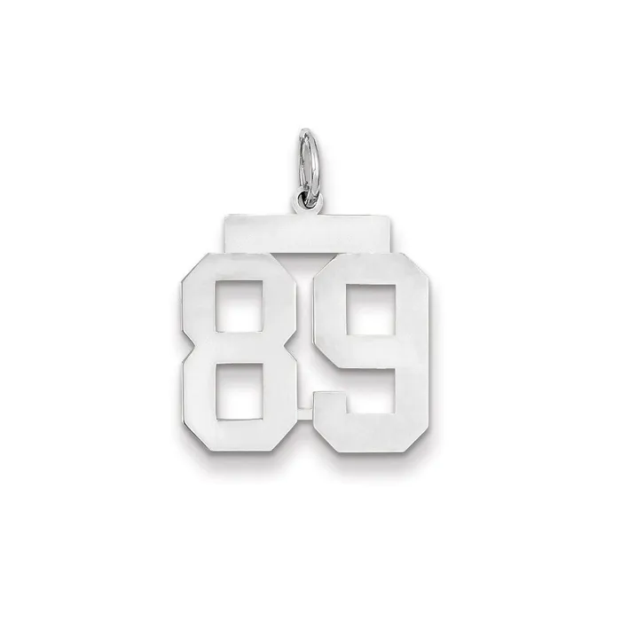 14k White Gold WG Medium Polished Number 89 Charm Goldia Charm Necklaces 14k White Gold WG Medium Polished Number 89 Charm Goldia Charm Necklaces