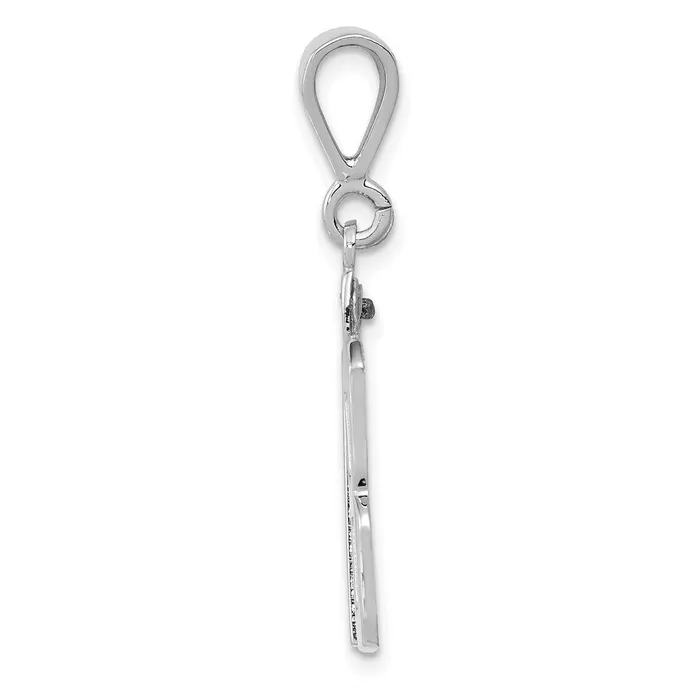 14k White Goldw Medium Polished Number 18 Charm Goldia Charm Necklaces