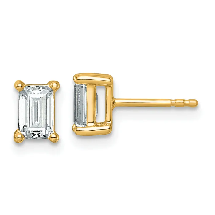 14k Yellow Gold 1 12 ctw Certified Lab Grown Diamond VSSI G Emerald 4 Prong Heavy Wt Stud Earrings Goldia Earrings 14k Yellow Gold 1 12 ctw Certified Lab Grown Diamond VSSI G Emerald 4 Prong Heavy Wt Stud Earrings Goldia Earrings