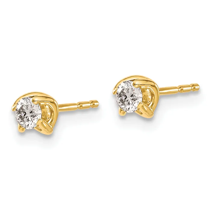 14k Yellow Gold 15 Ct Lab Grown Diamond VSSI G Stud Post Earrings Goldia Earrings