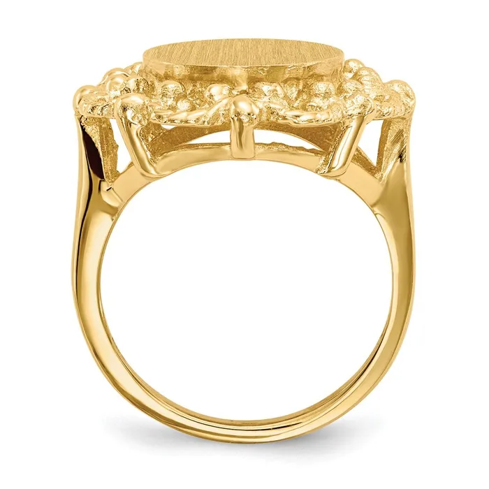 14K Yellow Gold 125x110mm Open Back Signet Ring Goldia Rings