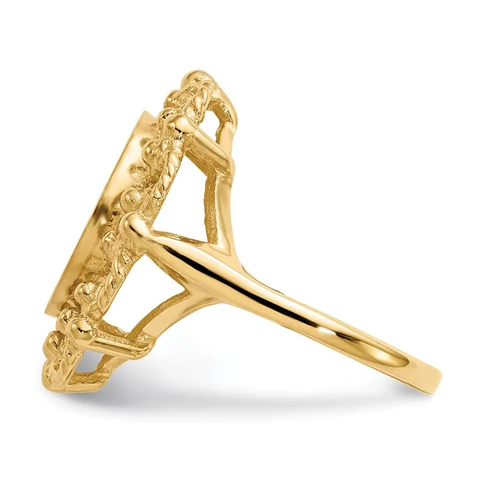 14K Yellow Gold 125x110mm Open Back Signet Ring Goldia Rings