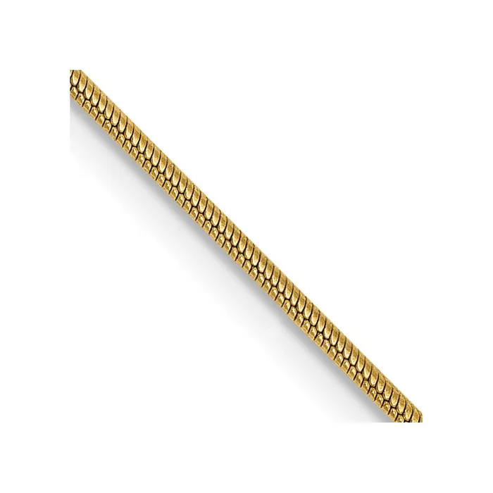 14K Yellow Gold 18 inch 9mm Round Snake with Lobster Clasp Chain Necklace MDS Necklaces 14K Yellow Gold 18 inch 9mm Round Snake with Lobster Clasp Chain Necklace MDS Necklaces