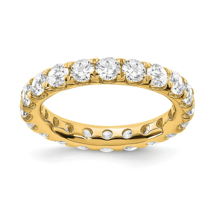 14k Yellow Gold 3 Ct Lab Grown Diamond VSSI G Shared Prong Eternity Band Ring Goldia Rings 14k Yellow Gold 3 Ct Lab Grown Diamond VSSI G Shared Prong Eternity Band Ring Goldia Rings