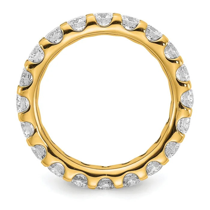 14k Yellow Gold 3 Ct Lab Grown Diamond VSSI G Shared Prong Eternity Band Ring Goldia Rings