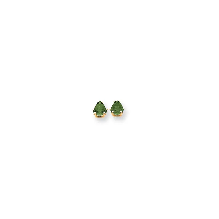 14k Yellow Gold 5mm Emerald earring Goldia Earrings