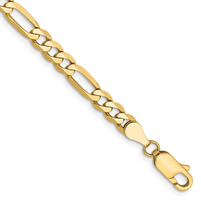 14K Yellow Gold 7 inch 475mm Flat Figaro with Lobster Clasp Bracelet MDS Bracelets 14K Yellow Gold 7 inch 475mm Flat Figaro with Lobster Clasp Bracelet MDS Bracelets