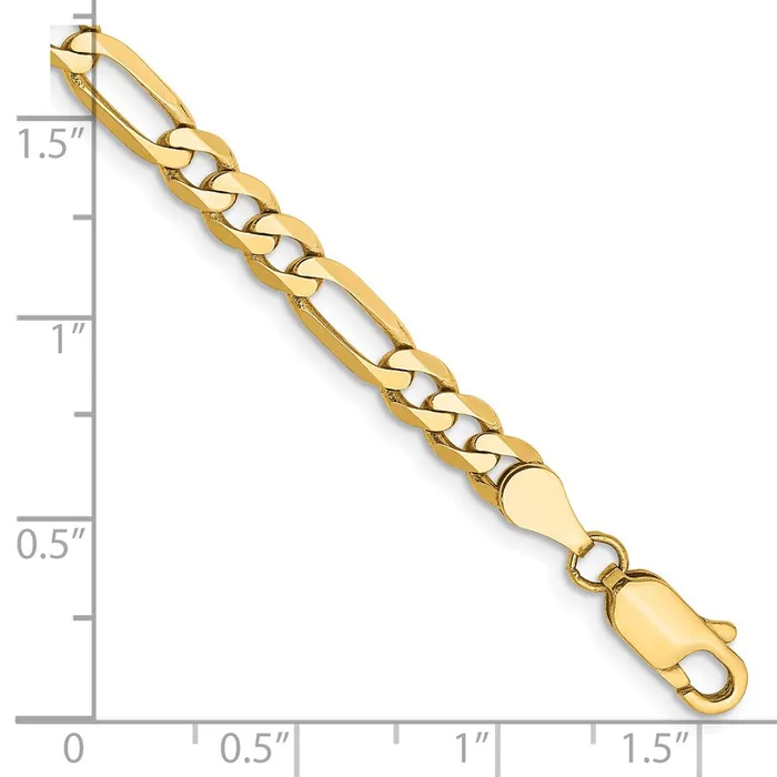 14K Yellow Gold 7 inch 475mm Flat Figaro with Lobster Clasp Bracelet MDS Bracelets 14K Yellow Gold 7 inch 475mm Flat Figaro with Lobster Clasp Bracelet MDS Bracelets