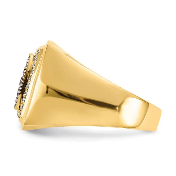 14K Yellow Gold Champagne and White Real Diamond Mens Ring Goldiacom Rings