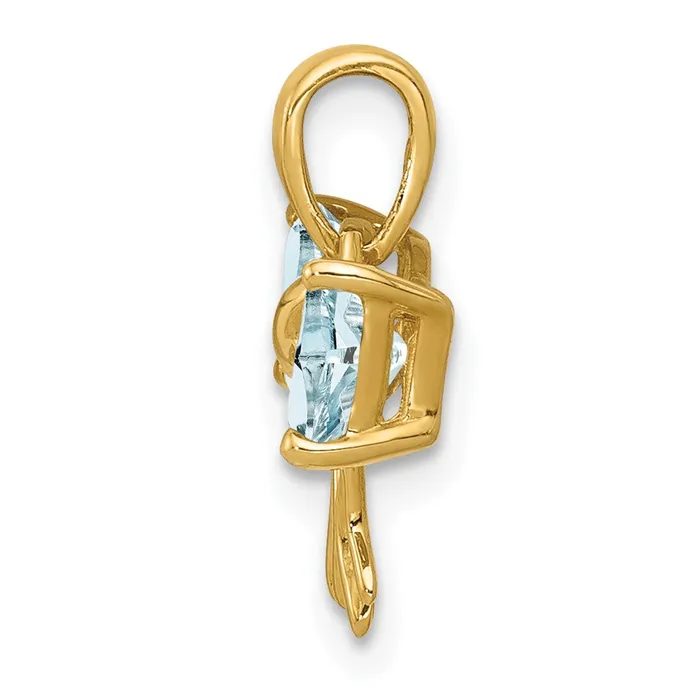 14k Yellow Gold Gold Polished Aquamarine Bow Pendant Goldia PreStyled Sets
