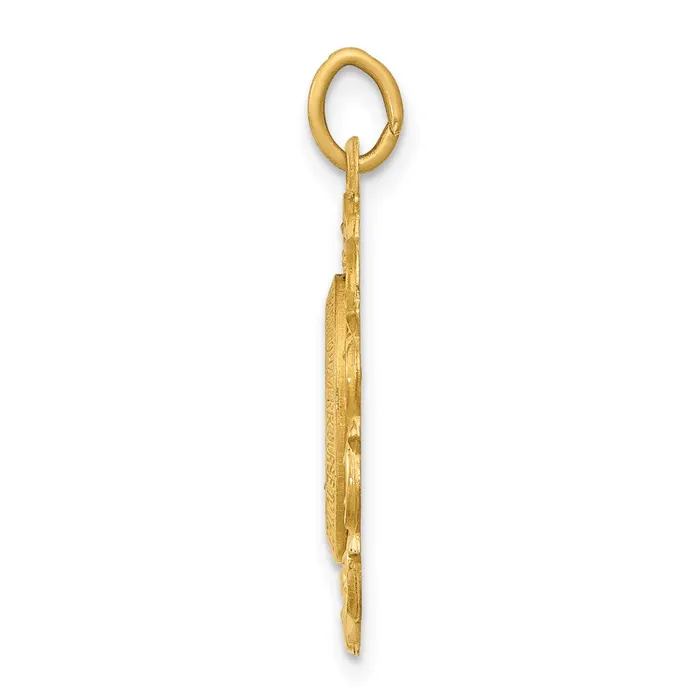 14k Yellow Gold Miraculous Medal Charm Goldia Charm Necklaces
