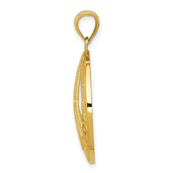 14k Yellow Gold PEACE LOVE FAITH HOPE Peace Sign Pendant Goldia Necklaces