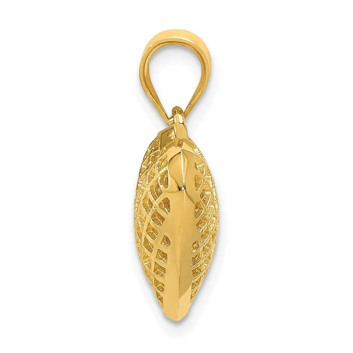 14k Yellow Gold Polished 3D Woven Puffed Heart Pendant Goldia Necklaces