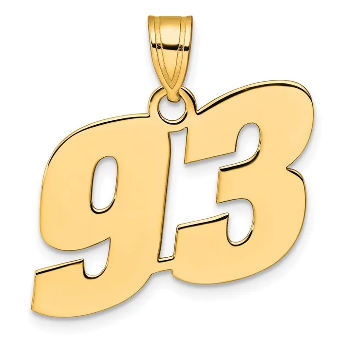 14k Yellow Gold Polished Block Number 93 Pendant Goldia PreStyled Sets