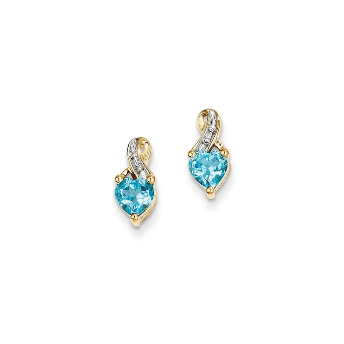 14k Yellow Gold Real Diamond u0026 Light Swiss Blue Topaz Post Earrings Goldia Earrings 14k Yellow Gold Real Diamond u0026 Light Swiss Blue Topaz Post Earrings Goldia Earrings
