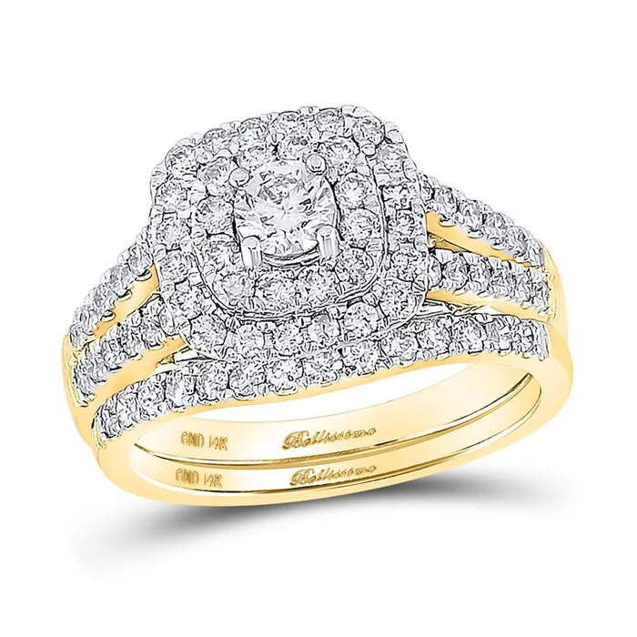 14k Yellow Gold Round Diamond Bridal Wedding Ring Set 114 Cttw Certified gndatlanta Rings 14k Yellow Gold Round Diamond Bridal Wedding Ring Set 114 Cttw Certified gndatlanta Rings