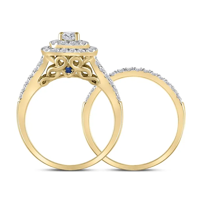 14k Yellow Gold Round Diamond Bridal Wedding Ring Set 114 Cttw Certified gndatlanta Rings