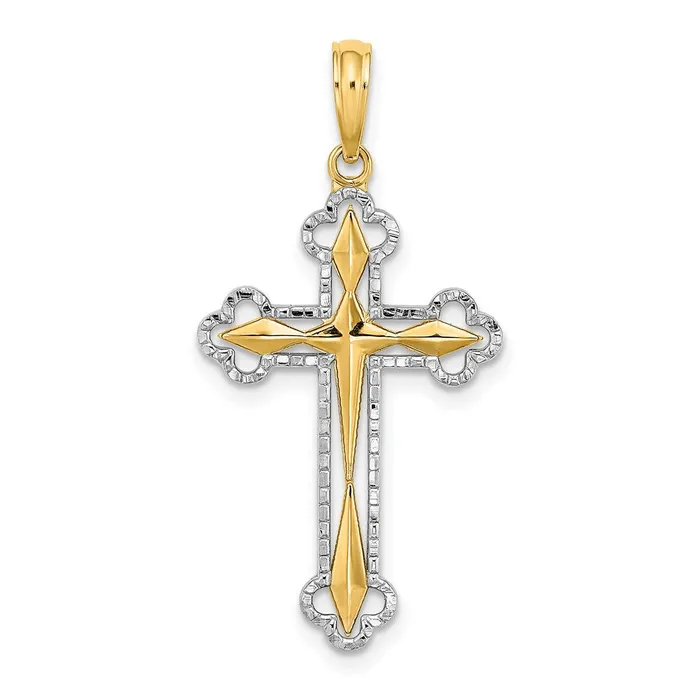 14k Yellow Rhodium Gold W Rhodium DC Reversible Cross Charm Goldia Charm Necklaces 14k Yellow Rhodium Gold W Rhodium DC Reversible Cross Charm Goldia Charm Necklaces