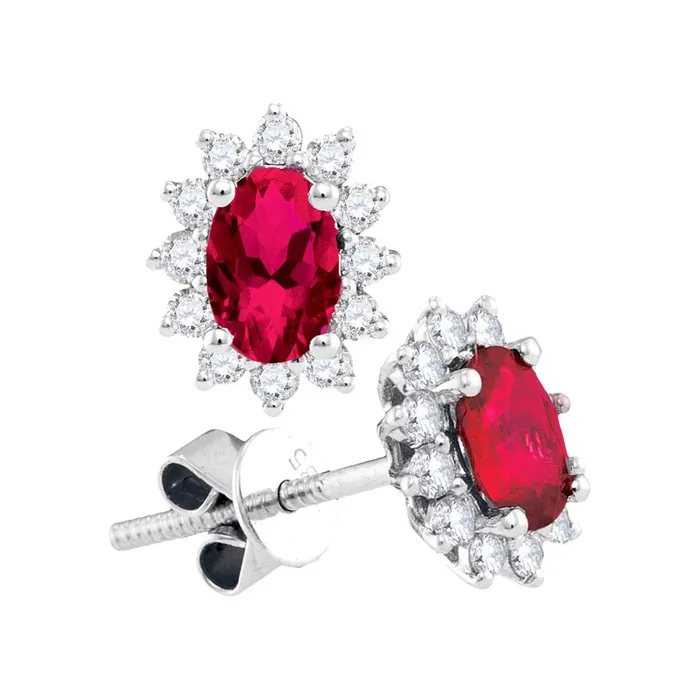 38CTWDiamond 1 MINCT RUBY EARRINGS gndatlanta Earrings
