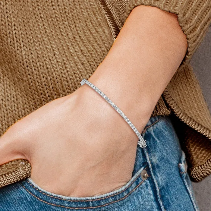 Bracelets Goldia 14k White Gold 2 12 Ct Lab Grown Diamond VSSI G Eternity Bangle Bracelet