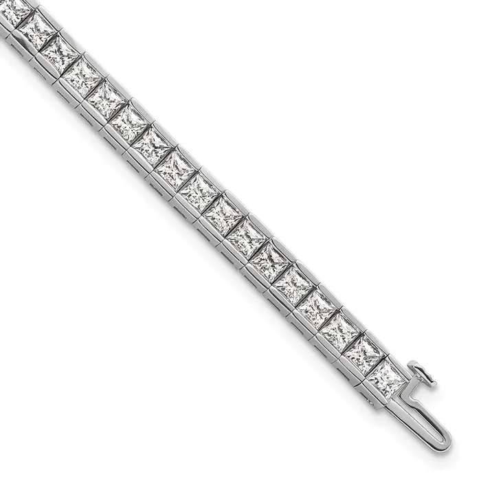 Bracelets Goldia 14K White Gold Lab Grown Diamond VSSI G Princess Tennis Bracelet Bracelets Goldia 14K White Gold Lab Grown Diamond VSSI G Princess Tennis Bracelet