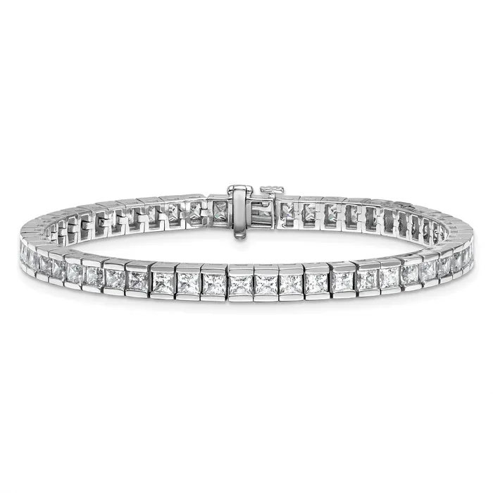 Bracelets Goldia 14K White Gold Lab Grown Diamond VSSI G Princess Tennis Bracelet