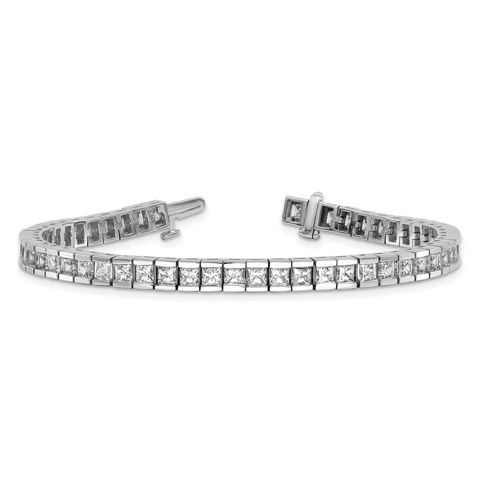 Bracelets Goldia 14K White Gold Lab Grown Diamond VSSI G Princess Tennis Bracelet
