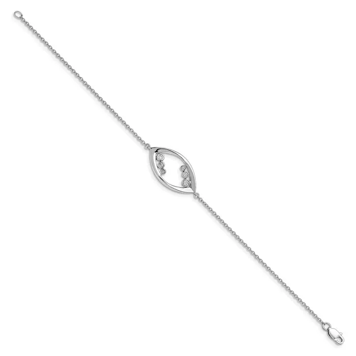 Bracelets goldiaca 14k White Gold Fancy Round Natural Diamond 7in Bracelet