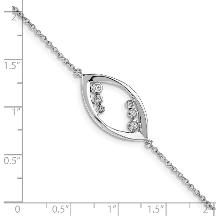Bracelets goldiaca 14k White Gold Fancy Round Natural Diamond 7in Bracelet
