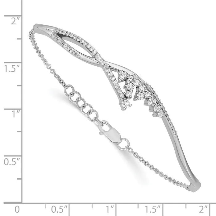 Bracelets goldiaca 14k White Gold Polished Fancy Florina Natural Diamond 7 inch Bracelet