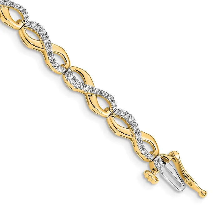 Bracelets goldiaca 14k Yellow Gold Natural Diamond Infinity Link Bracelet Bracelets goldiaca 14k Yellow Gold Natural Diamond Infinity Link Bracelet