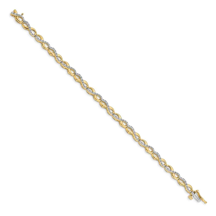 Bracelets goldiaca 14k Yellow Gold Natural Diamond Infinity Link Bracelet