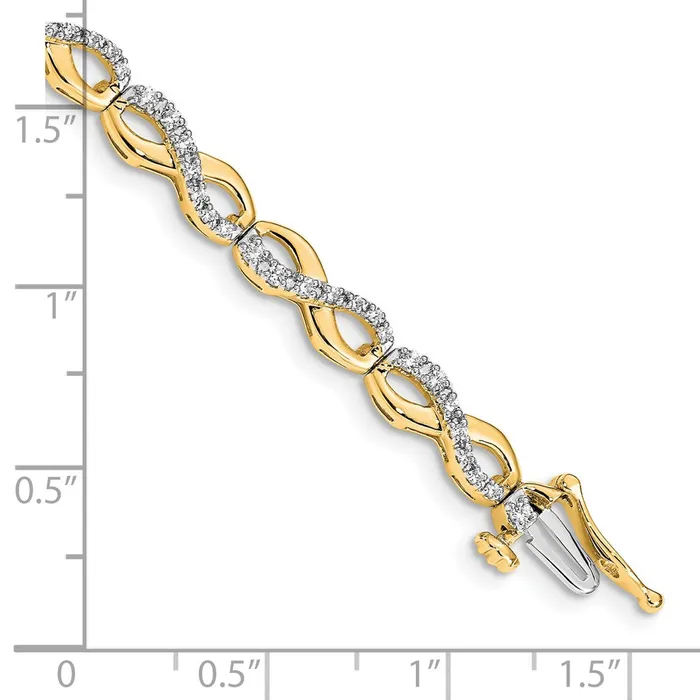 Bracelets goldiaca 14k Yellow Gold Natural Diamond Infinity Link Bracelet