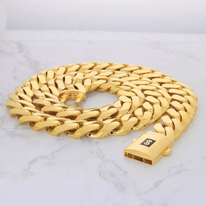 Bracelets Goldiacom 14k Yellow Gold Royal Monaco Miami Cuban Link 75mm Chain Bracelet Box Clasp 8