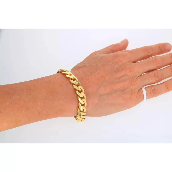 Bracelets Goldiacom 14k Yellow Gold Royal Monaco Miami Cuban Link 75mm Chain Bracelet Box Clasp 8