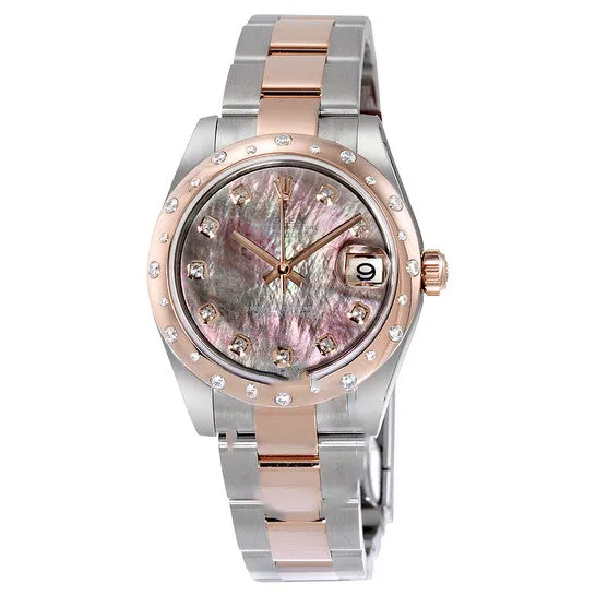 Bracelets JMS always Original Rolex Oyster Perpetual Datejust 31 Black Mother of Pearl Dial Stainless Steel and 18K Everose Gold Bracelet Automatic Ladies Watch 178341BKMDO