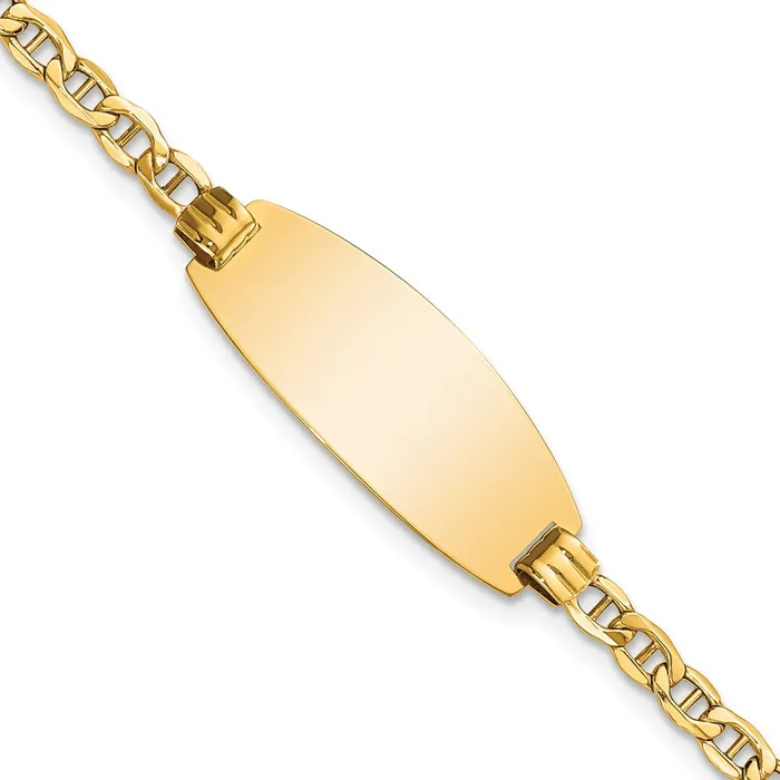 Bracelets MDS 14k SemiSolid Oval Anchor ID Bracelet