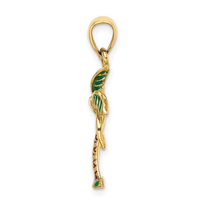 Charm Necklaces 14k Yellow Gold Enamel Palm Tree Charm Goldia
