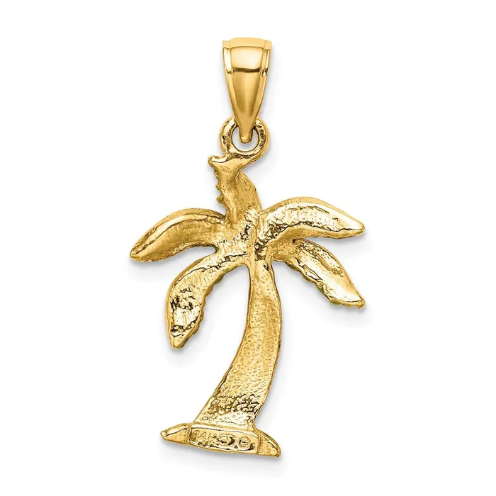 Charm Necklaces 14k Yellow Gold Enamel Palm Tree Charm Goldia