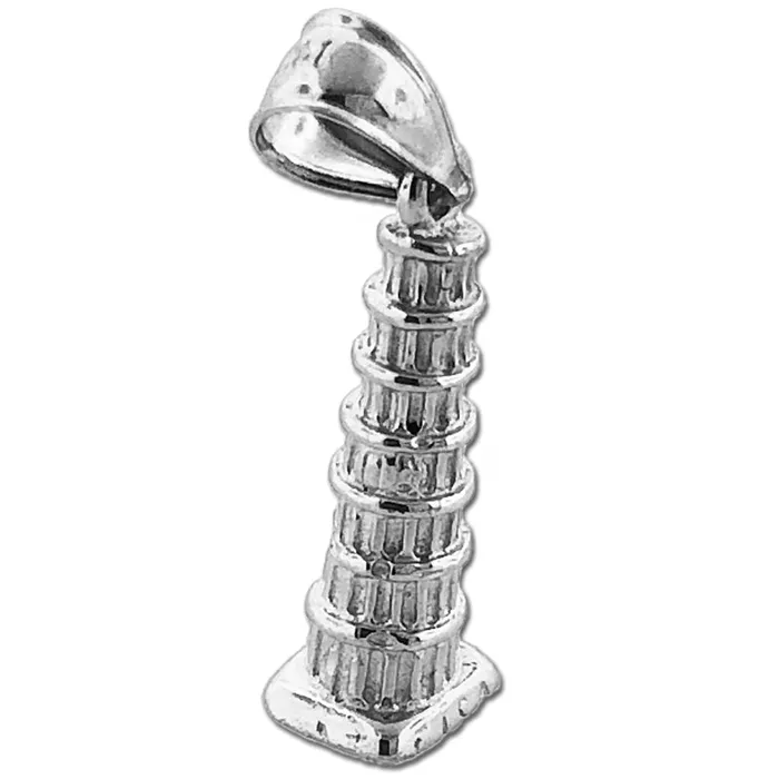 Charm Necklaces Goldia 14K Gold 3D Leaning Tower of Pisa Italy Charm