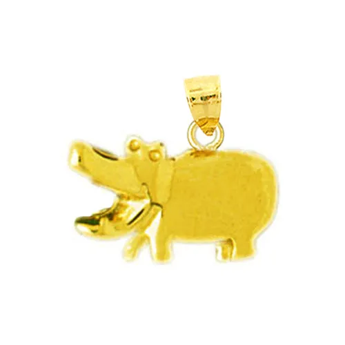 Charm Necklaces Goldia 14K Gold Hippopotamus Charm