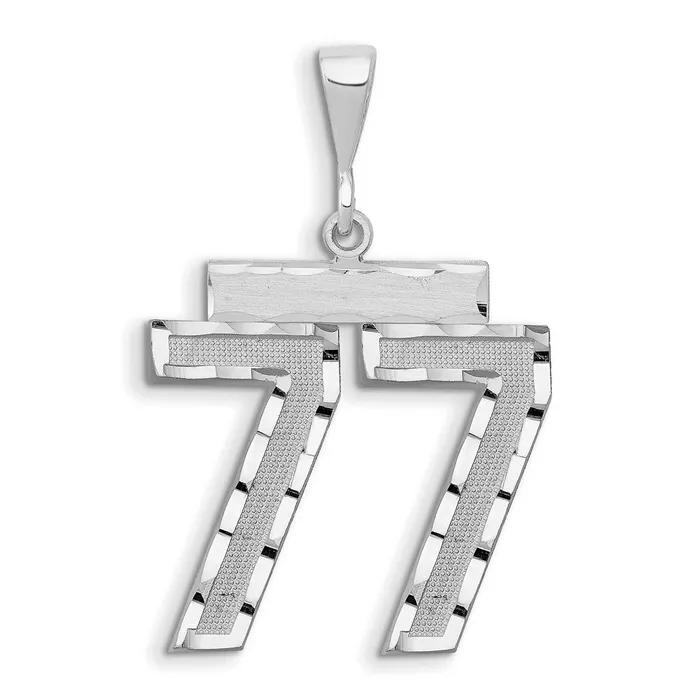 Charm Necklaces Goldia 14k White Goldw Small Brushed Diamondcut Number 77 Charm Charm Necklaces Goldia 14k White Goldw Small Brushed Diamondcut Number 77 Charm