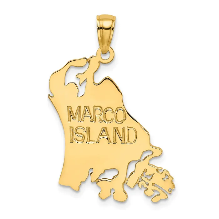 Charm Necklaces Goldia 14k Yellow Gold Cut Out MARCO ISLAND Charm