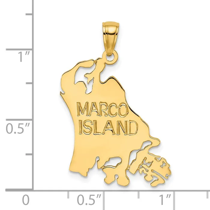 Charm Necklaces Goldia 14k Yellow Gold Cut Out MARCO ISLAND Charm