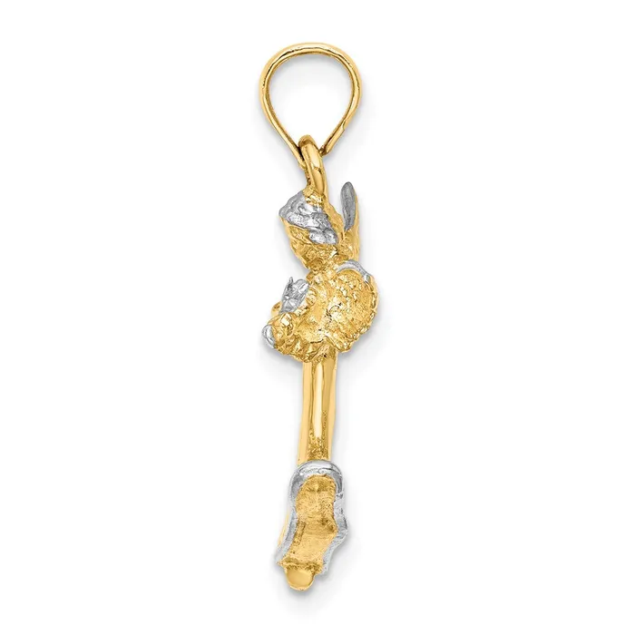 Charm Necklaces Goldia 14k Yellow u0026 Rhodium Gold w White Rhodium 3D Angel Playing Violin Charm