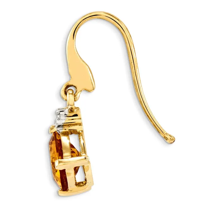 Earrings 14k Yellow Gold Citrine u0026 Real Diamond Dangle Earrings Goldia