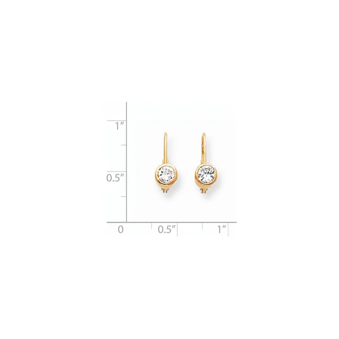 Earrings 14k Yellow Gold Real Diamond Leverback Earrings Goldia