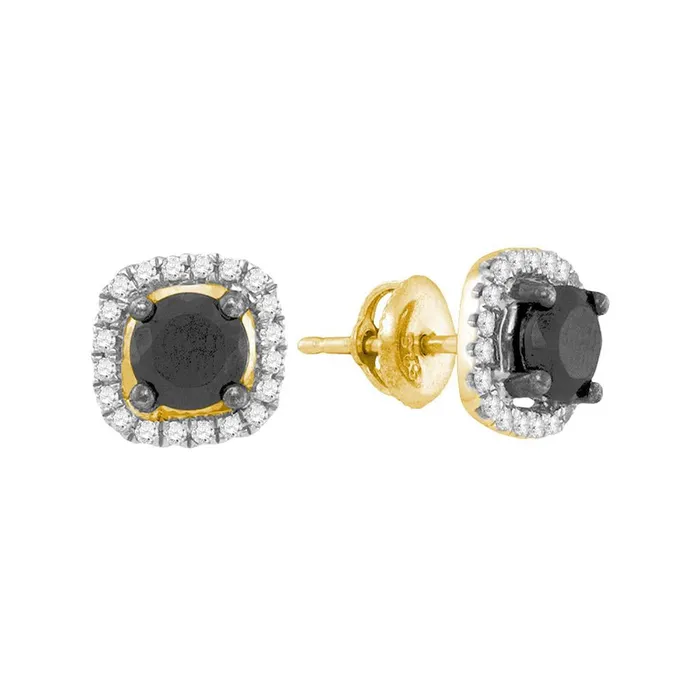 Earrings gndatlanta 10k Yellow Gold Round Black Diamond Solitaire Earrings 178 Cttw Earrings gndatlanta 10k Yellow Gold Round Black Diamond Solitaire Earrings 178 Cttw