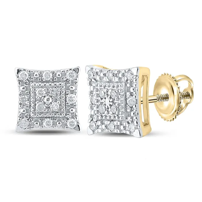 Earrings gndatlanta 10k Yellow Gold Round Diamond Square Earrings 18 Cttw Earrings gndatlanta 10k Yellow Gold Round Diamond Square Earrings 18 Cttw