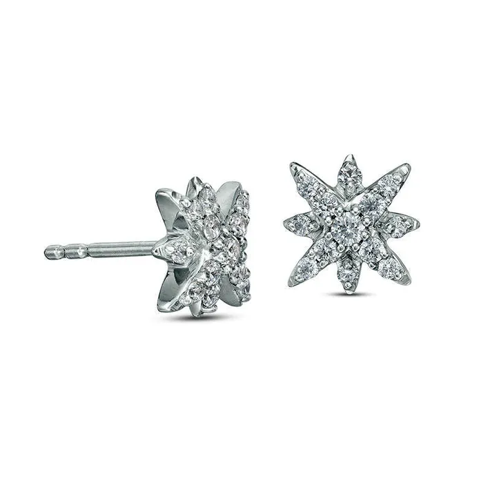 Earrings Goldia 02 CT TW Diamond EightPoint Star Stud Earrings in 10K White Gold Earrings Goldia 02 CT TW Diamond EightPoint Star Stud Earrings in 10K White Gold